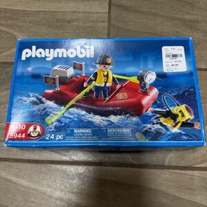 Playmobil 5944 Fire Boat Rescue Set with Firefighter and Diver 24pc New